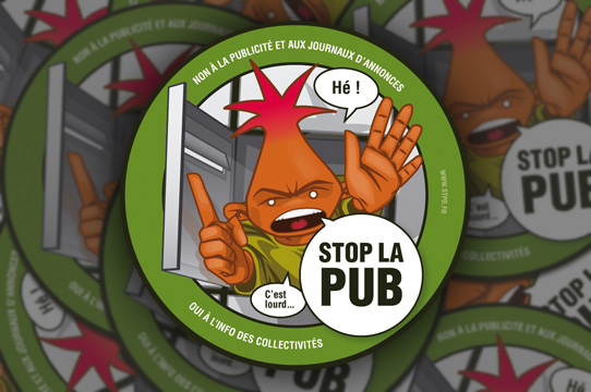2x Sticker STOP PUB - Autocollant PAS DE PUBLICITÉ - Étiquette boîte aux  lettres